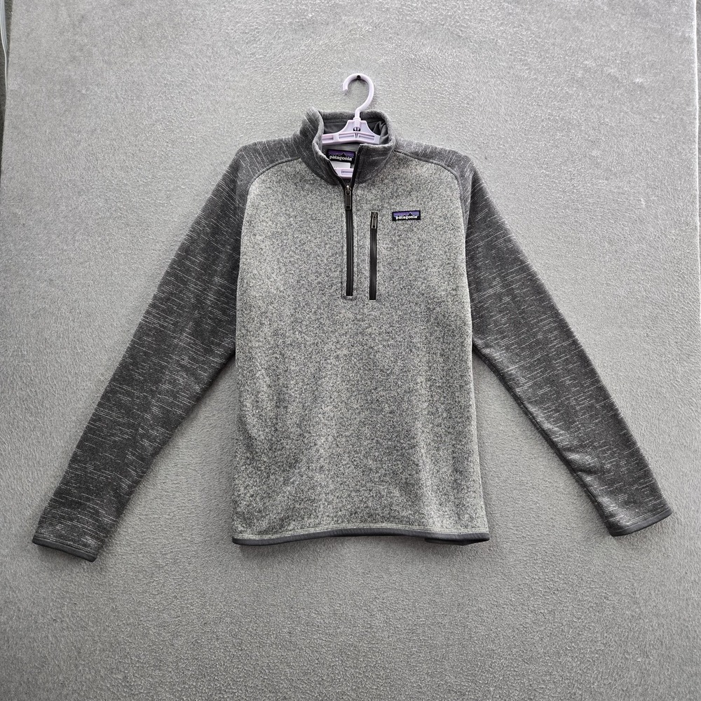Patagonia Men Sweatshirt M Gray Fleece Pullover Logo Better Sweater